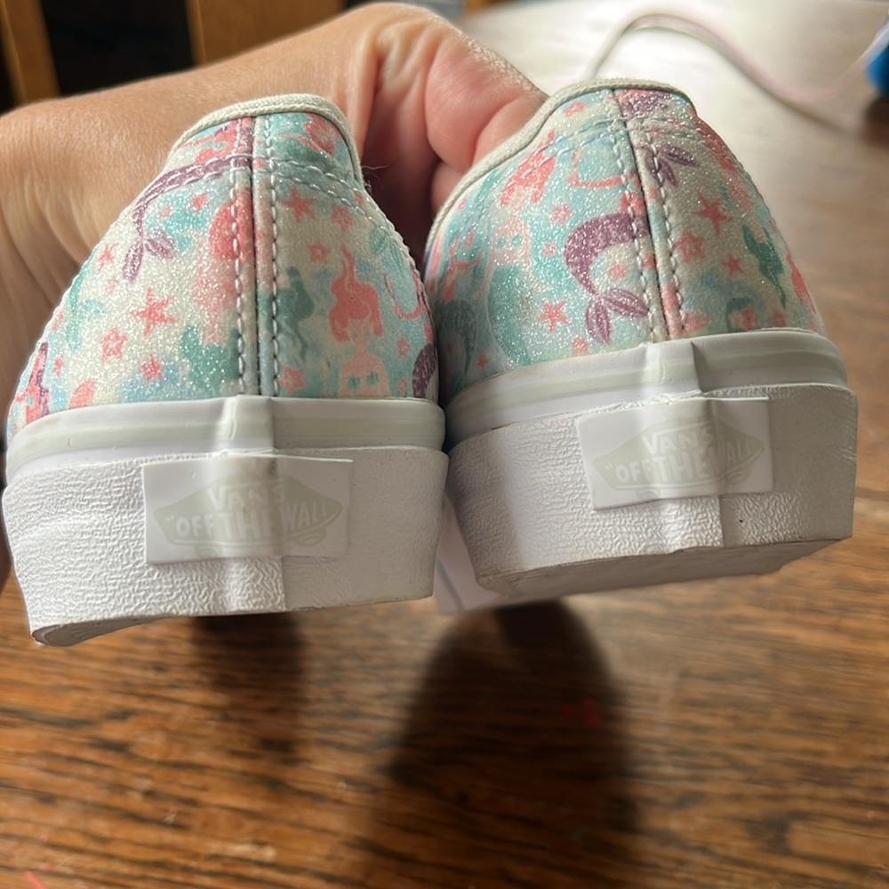 NWOT Vans Authentic Mermaid Ice Flow Glitter Low Top White Skate Shoes Size 8.5 - Picture 5 of 10